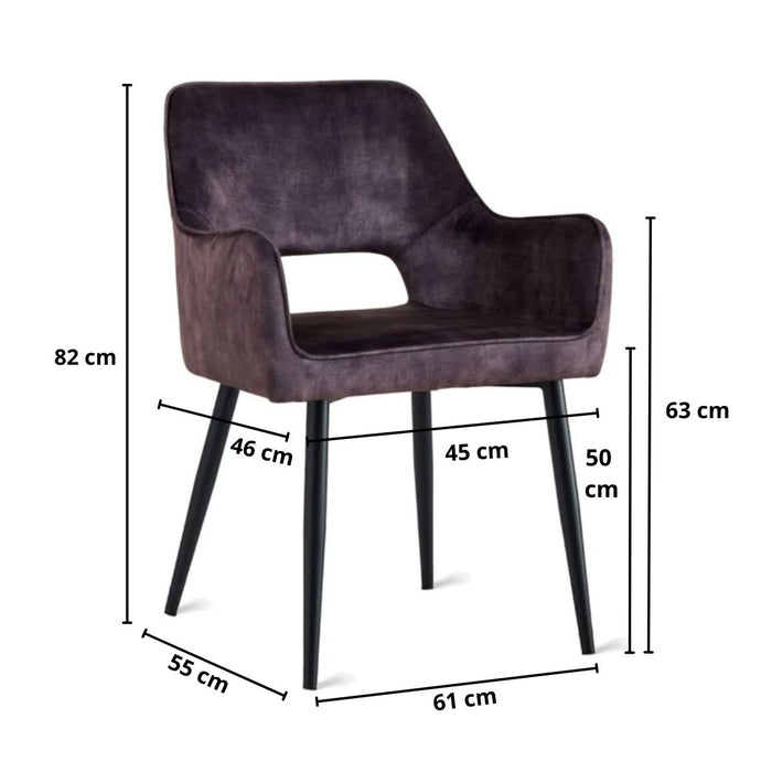 Eetkamerstoel Ray – Velvet Antraciet