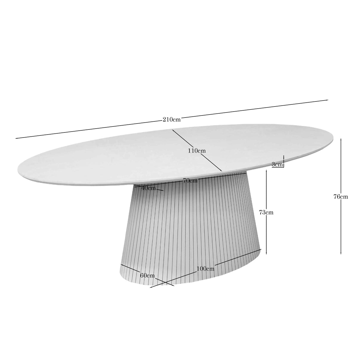 Ovale Eettafel Solana | Bruin