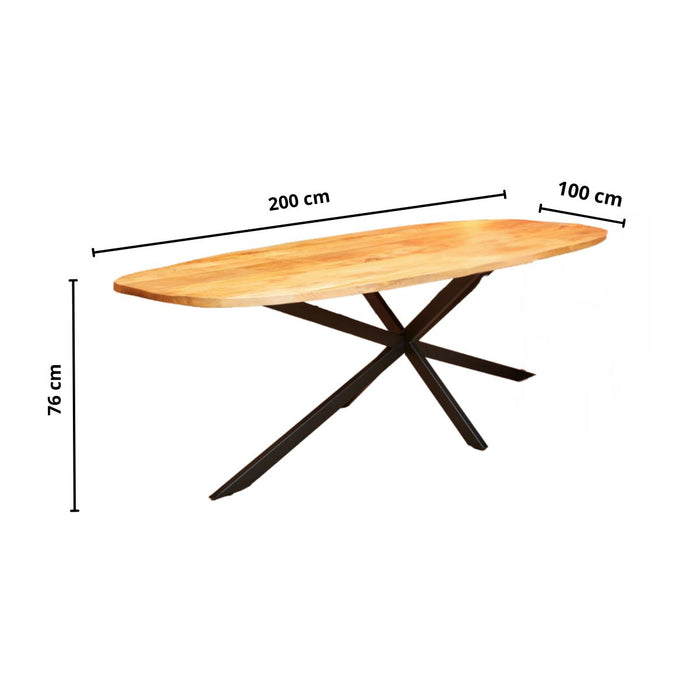 Eettafel Elegance Naturel - 200cm | Deens ovaal