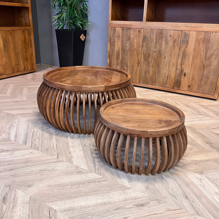 Salontafels Dafnee Set Van 2 | Bruin Ø60/90cm