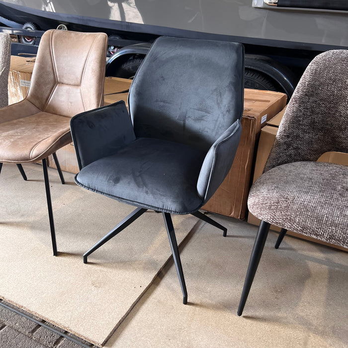 OUTLET Eetkamerstoel Jill – Velvet Antraciet