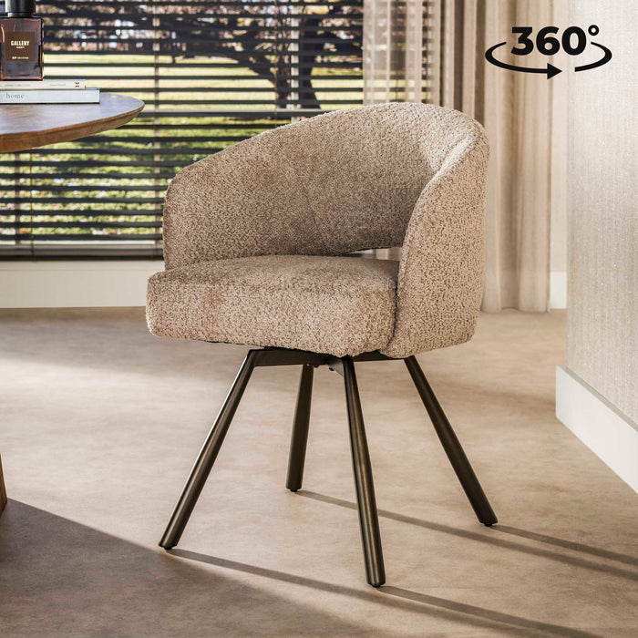 Eetkamerstoel Salon Cross - Bouclé Zand