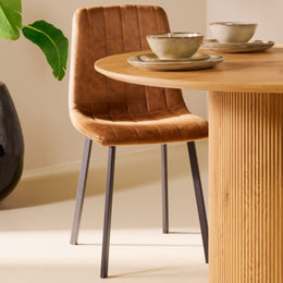 Eetkamerstoel Minsk – Microleder Cognac