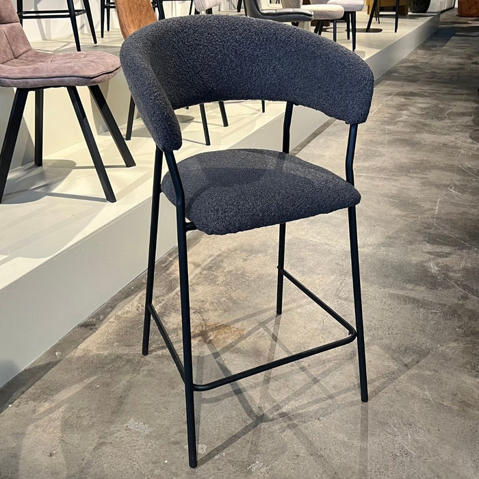 Barkruk Ava – Bouclé Antraciet