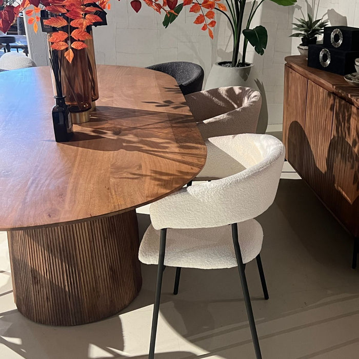 Eettafel Mokka Lichtbruin 230cm | Ovaal