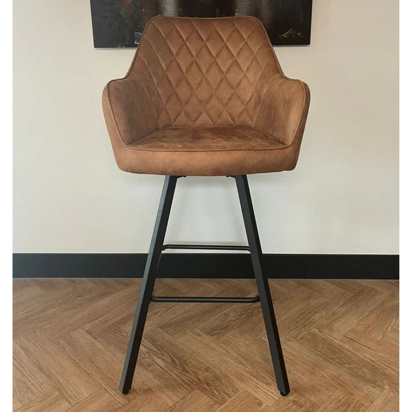 Barkruk Brione - Microvezel Cognac