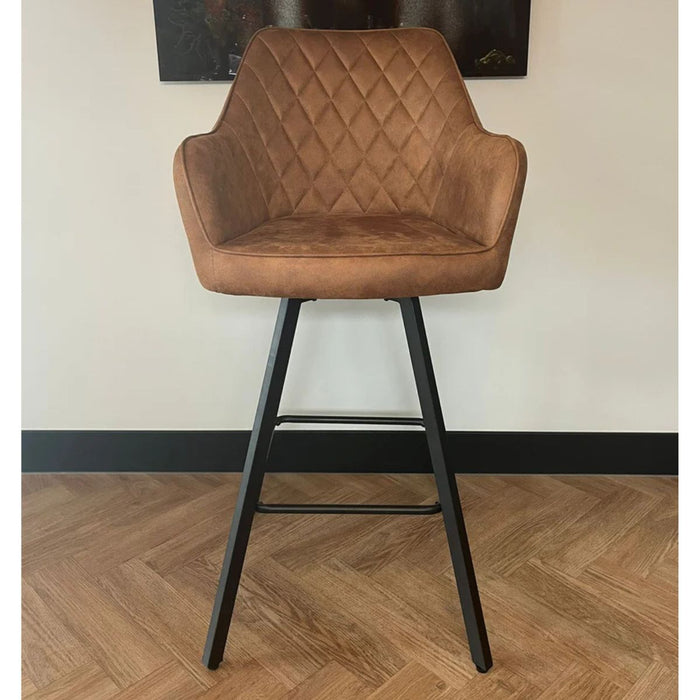 Barkruk Brione - Microvezel Cognac