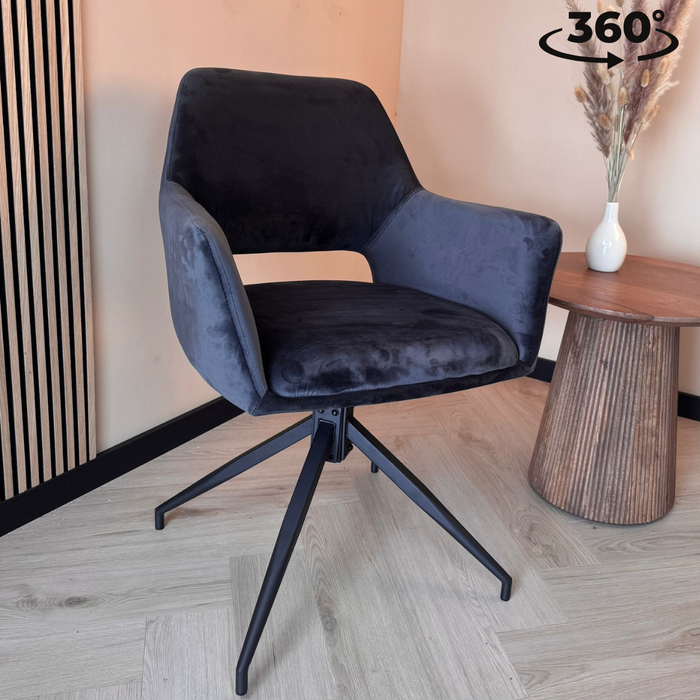 Eetkamerstoel Tess – Velvet Antraciet