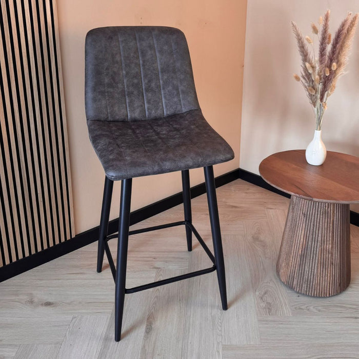 Barkruk Jax – Microleder Antraciet