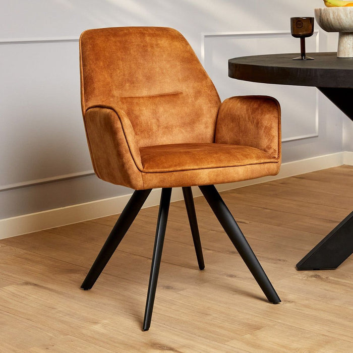 Eetkamerstoel Nova - Velvet Bruin