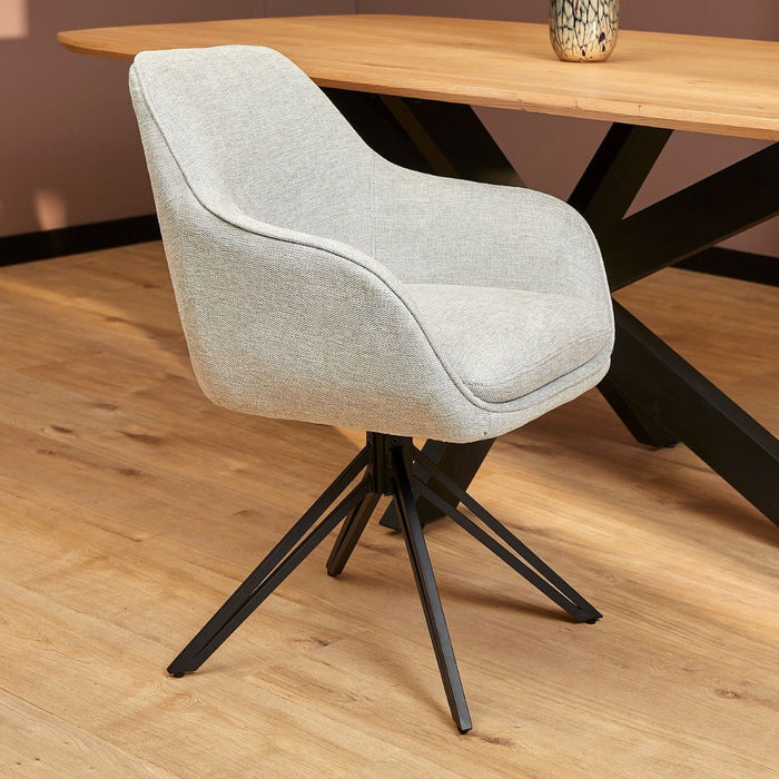 Eetkamerstoel Jens - Stof Lichtgrijs