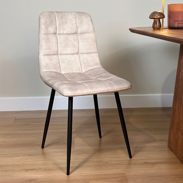 Eetkamerstoel Yerevan - Fluweel Velvet Taupe