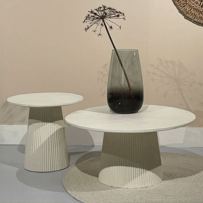 Bijzettafel Patrice | Crème wit 50cm