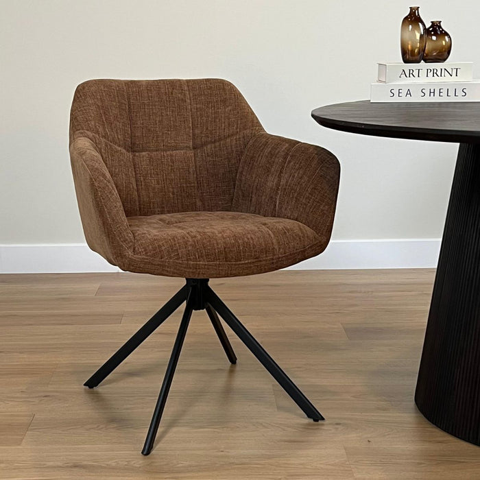 Eetkamerstoel Jesse – Stof Choco