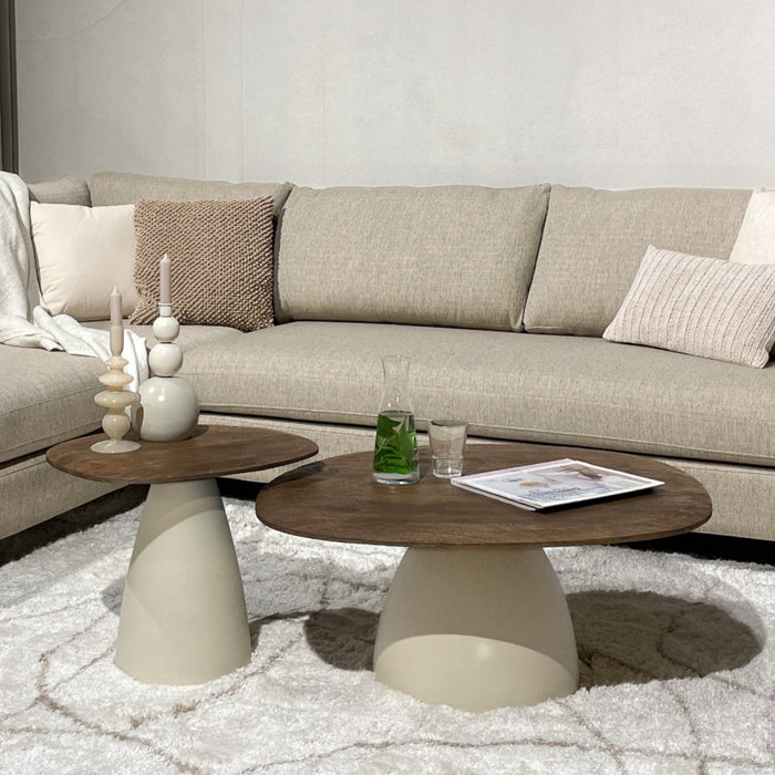 Salontafel Marron | Crème wit 86cm