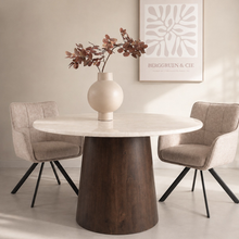 Eettafel Bottecino Round | Crème wit 130cm