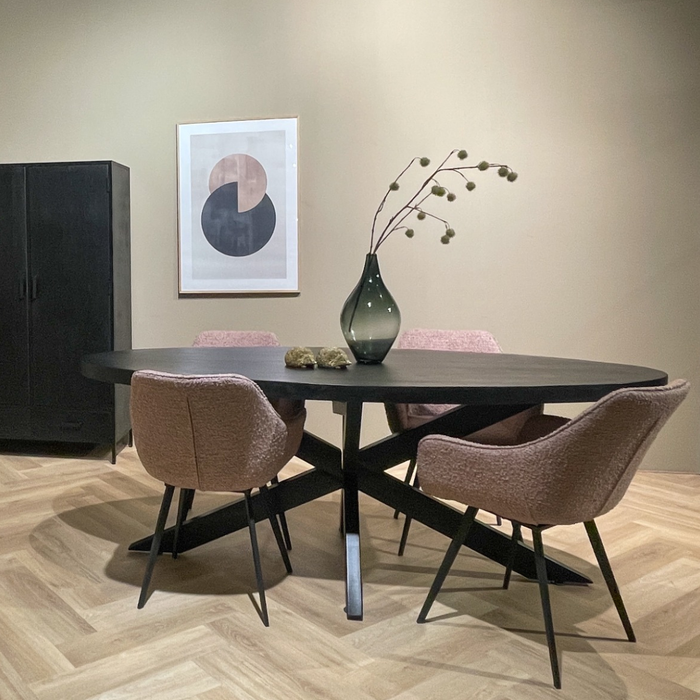 Eetkamertafel Kala Oval Spider | Zwart 240cm