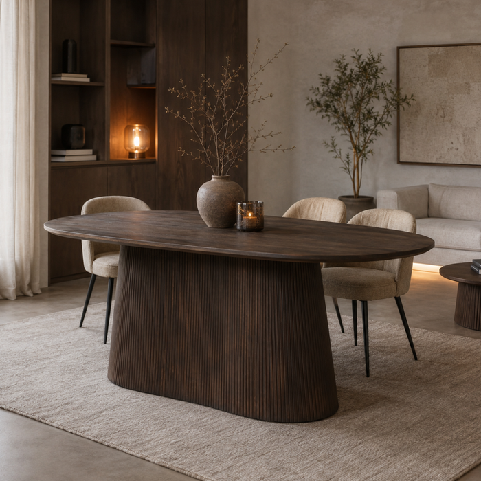 Eettafel Mokka Ovaal | Donkerbruin