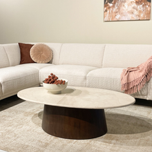 Salontafel Bottecino Ovaal | Crème wit 120cm