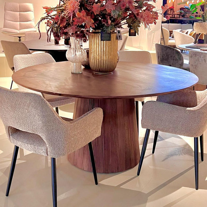 Eettafel Mokka Lichtbruin – Ø120cm | Rond