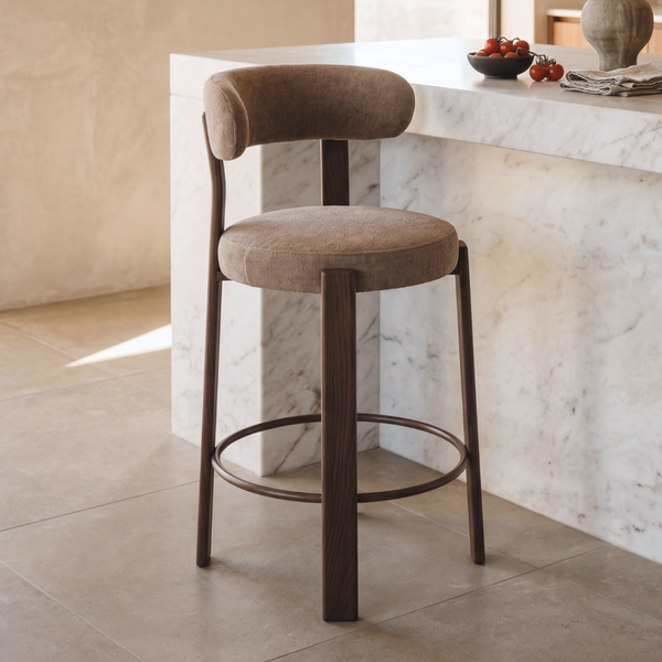 Barkruk Rose - Stof Taupe