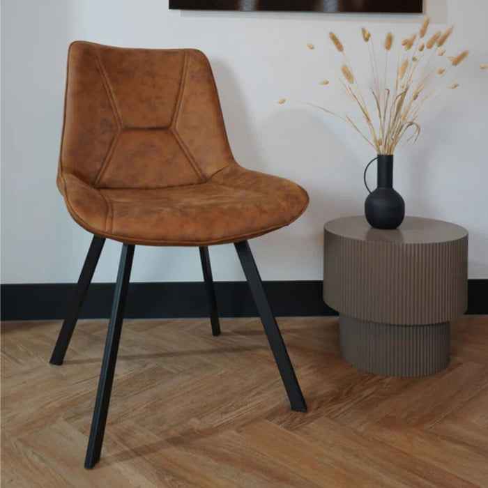 Eetkamerstoel Luna - Microvezel Cognac