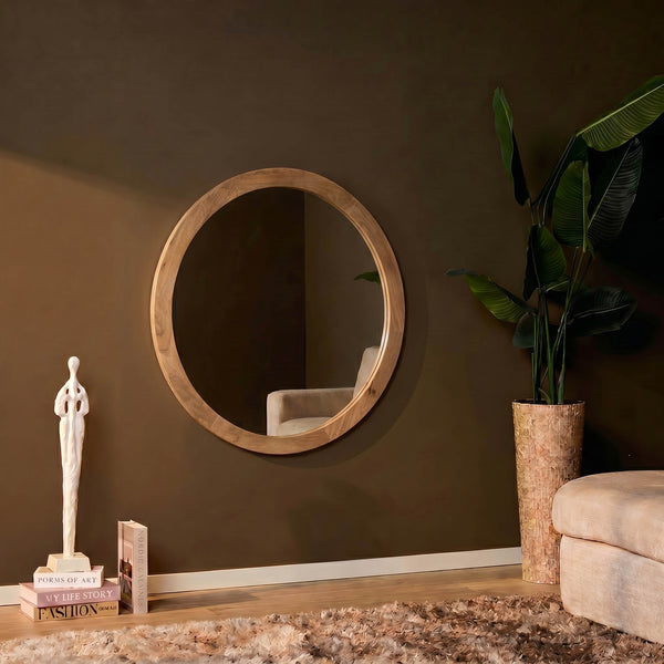 Ronde Spiegel Dide | Naturel 80cm
