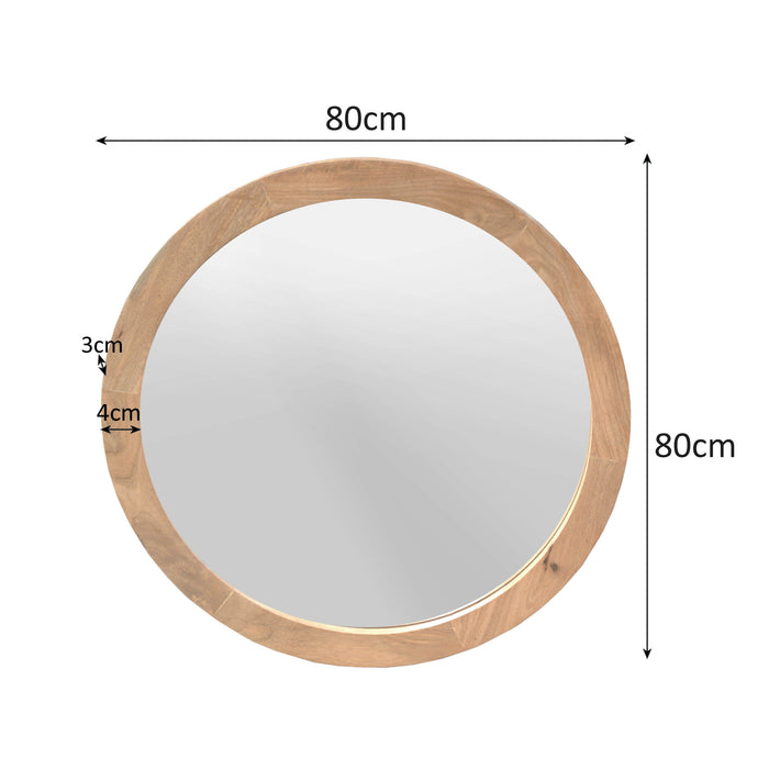 Ronde Spiegel Dide | Naturel 80cm