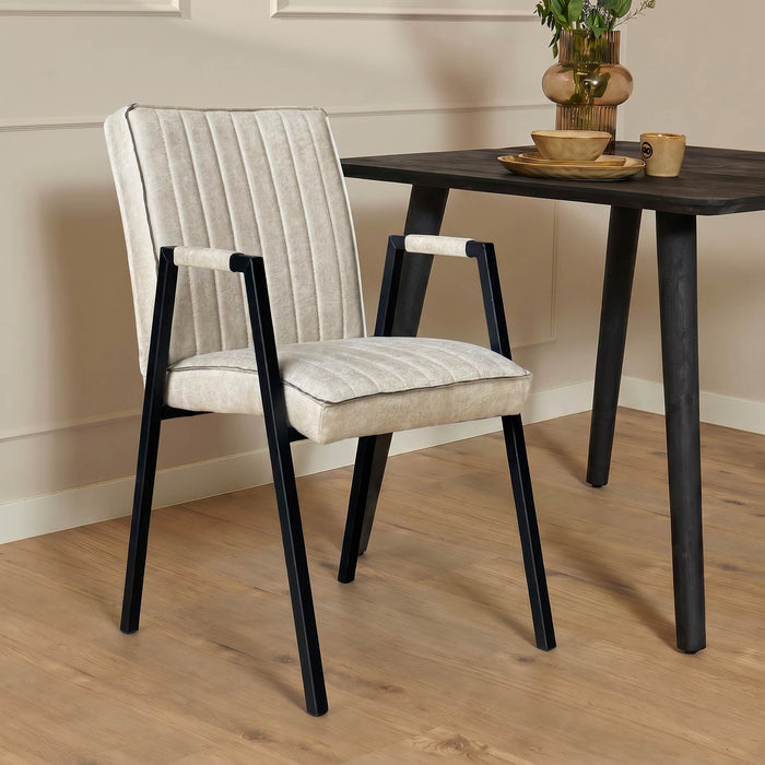 Eetkamerstoel Tivoli met armleuning | Beige