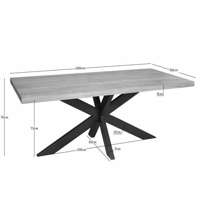 Eettafel Dakota Naturel  -  180cm | Recht