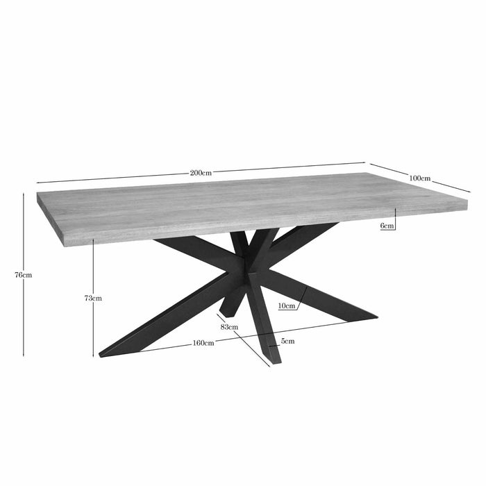 Eettafel Dakota Naturel  -  200cm | Recht