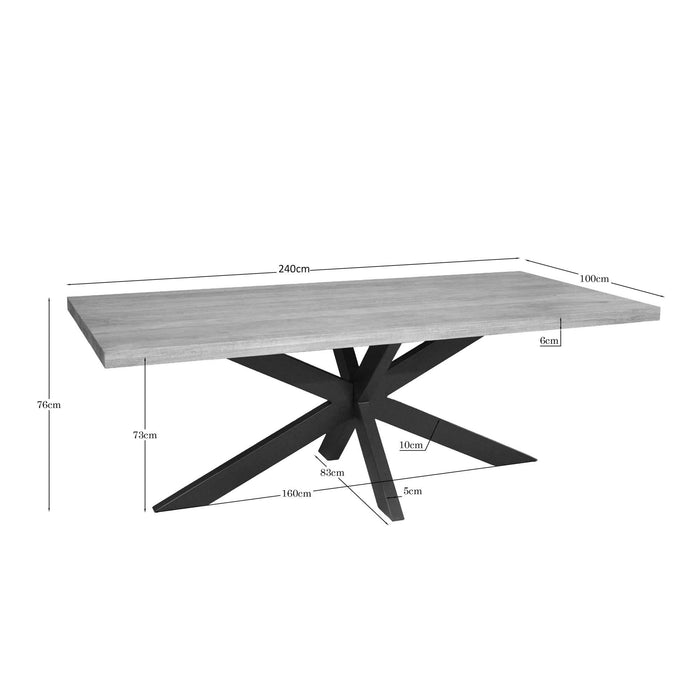 Eettafel Dakota Naturel - 240cm | Recht