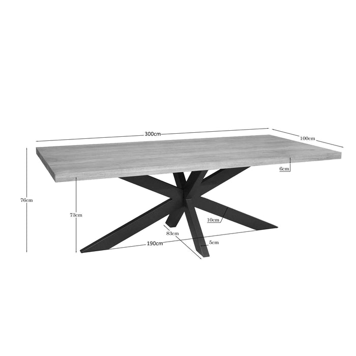 Eettafel Dakota Naturel  -  300cm | Recht