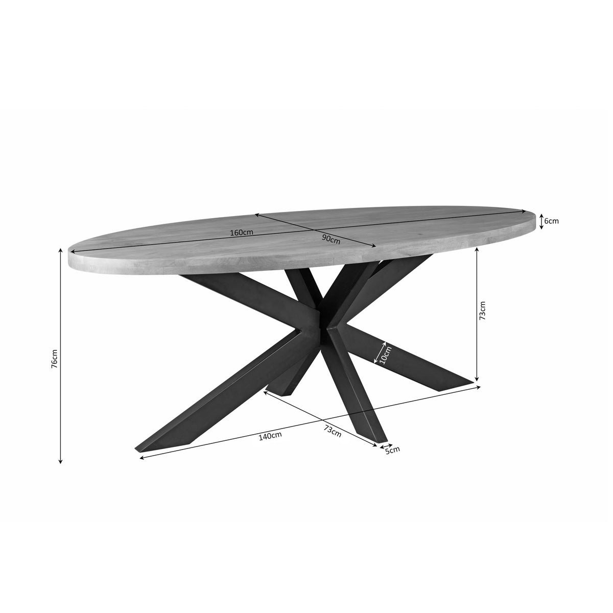 Eettafel Dakota Ovaal | Naturel