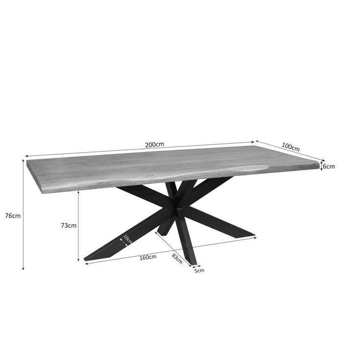 Boomstamtafel Dakota Naturel  -  200cm | Recht
