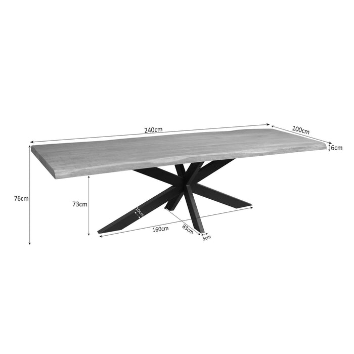 Boomstamtafel Dakota Naturel  -  240cm | Recht