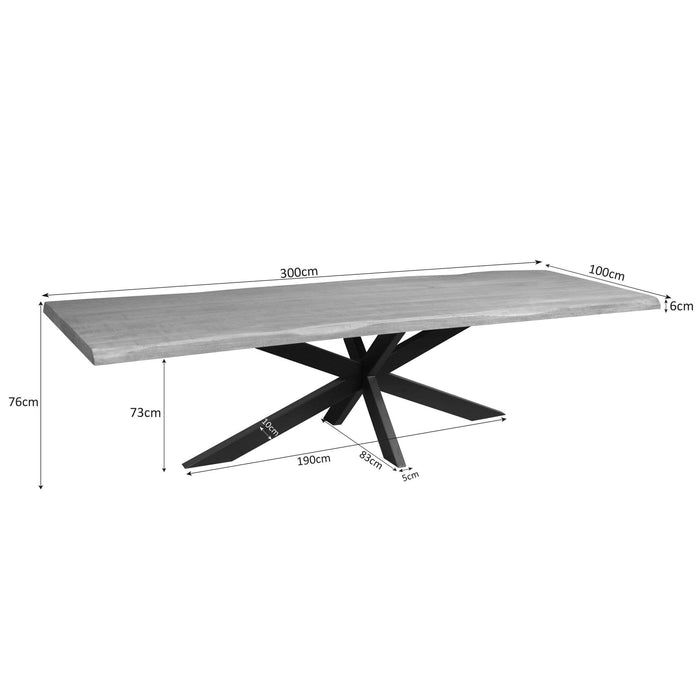 Boomstamtafel Dakota Naturel  -  300cm | Recht