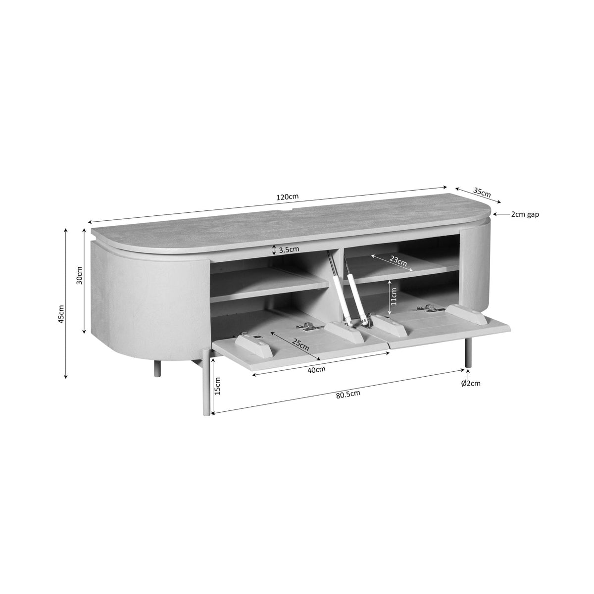 TV-Meubel Excellent | Zwart