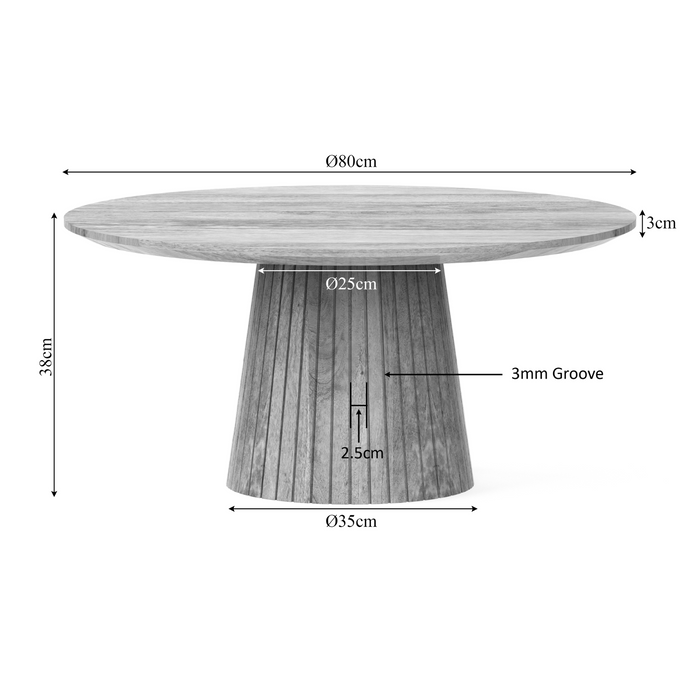 Salontafel Rond Solana | Naturel 80cm