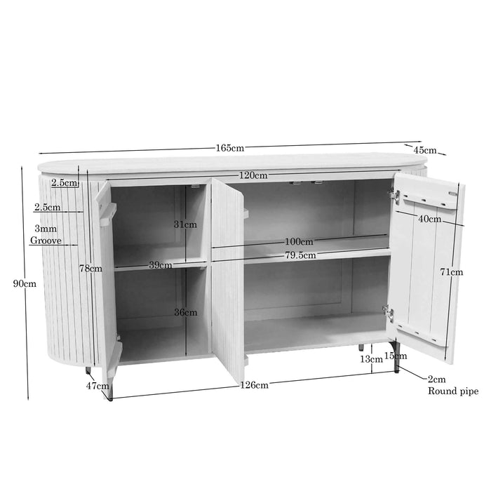 Dressoir Solana | Zand 165cm