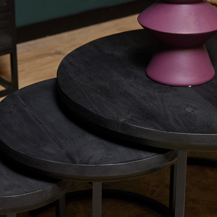 Salontafelset Triole Rond | Zwart 70cm