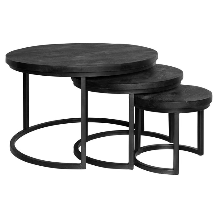Salontafelset Triole Rond | Zwart 70cm