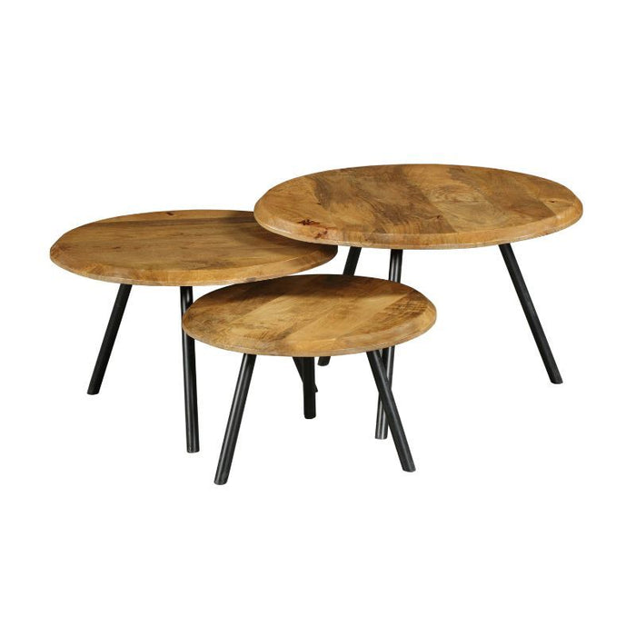 Salontafels Ohio Set Van 3 | Naturel Ø70/60/50cm
