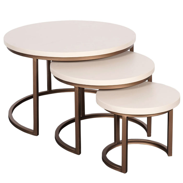 Salontafels Madison set van 3 | Sand Ø70/50/35cm