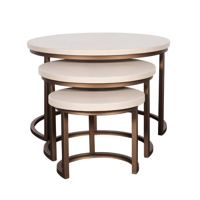 Salontafels Madison set van 3 | Sand Ø70/50/35cm