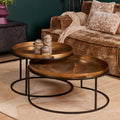 Salontafel set Puck | Gold Ø78/66cm