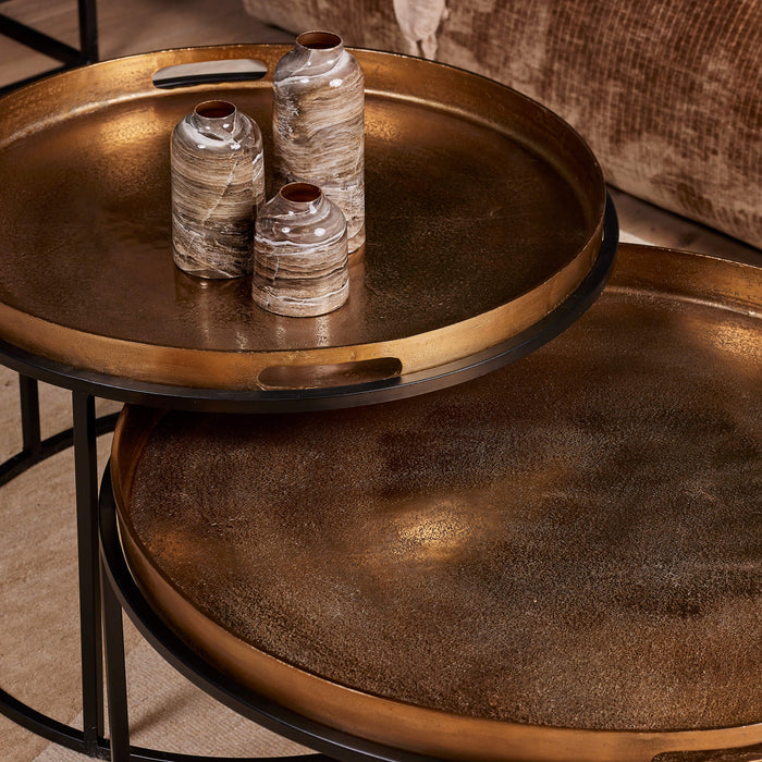 Salontafel set Puck | Gold Ø78/66cm