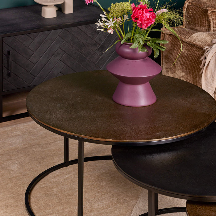 Salontafelset Xaro Rond | Goud/Zwart 75cm