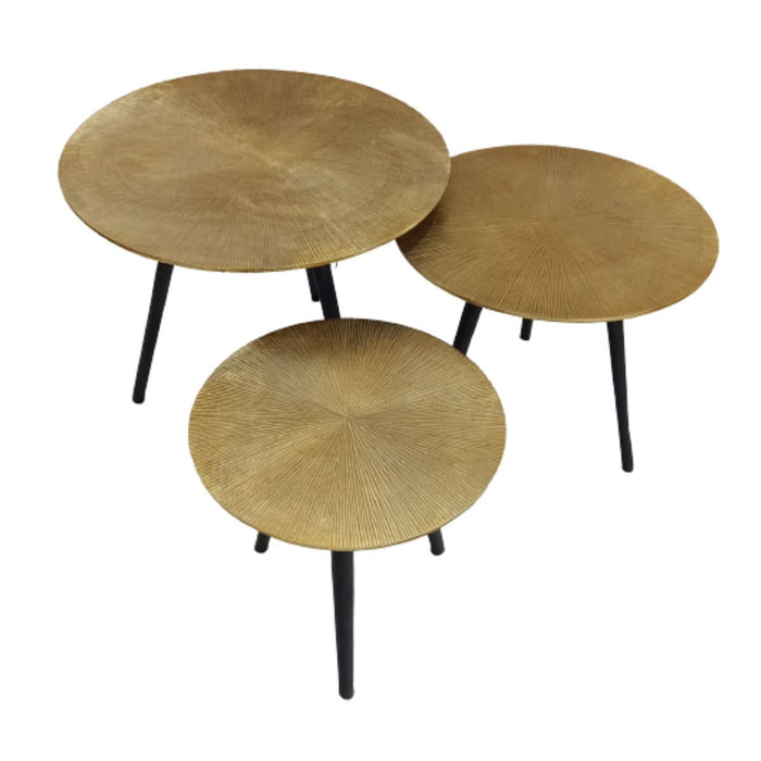 Bijzettafel Ryas Set Van 3 | Gold Ø49/41/33cm