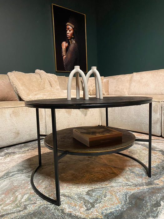 Salontafel Lecia Rond | Goud / Zwart 80cm